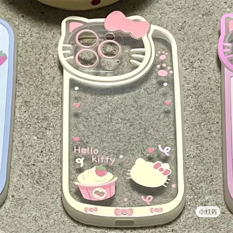 Nic's Electronics Sanrio Hello Kitty cartoon for iPhone 16 case iPhone15promax premium feeling phone case Hello Kitty cell phone holder
