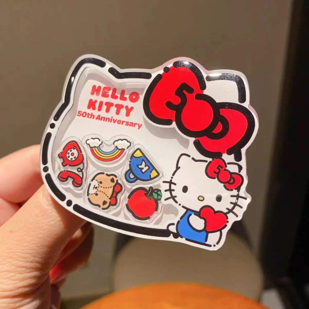Nic's Electronics Sanrio Hello Kitty Cartoon Phone Bracket Anime Kt Cat Powerful Adhesive Retractable Cute Cell Phone Accessories Girl Gifts