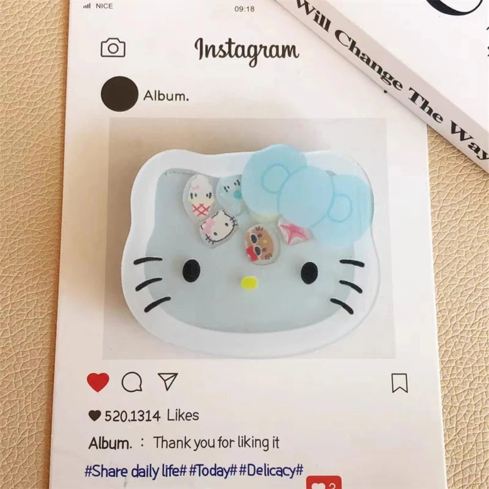 Nic's Electronics Sanrio Hello Kitty Cartoon Phone Bracket Anime Kt Cat Powerful Adhesive Retractable Cute Cell Phone Accessories Girl Gifts