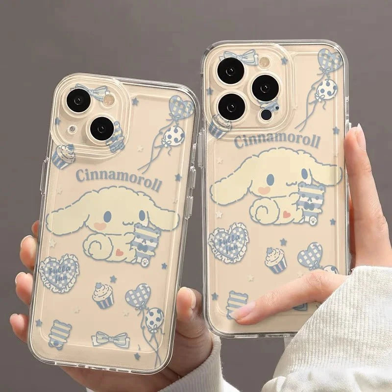Nic's Electronics Sanrio Hello Kitty Cinnamoroll Phone Case For Iphone 15 14 13 12 11 Pro Max 7 8 Plus X XR XS Max Girl Gift Anti drop Phone Cases