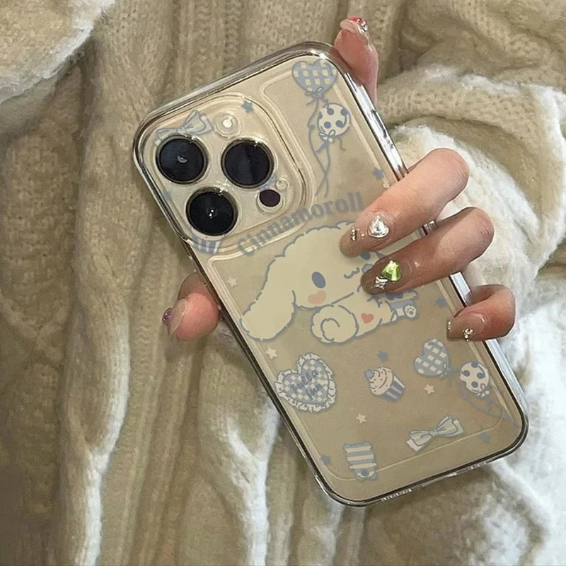 Nic's Electronics Sanrio Hello Kitty Cinnamoroll Phone Case For Iphone 15 14 13 12 11 Pro Max 7 8 Plus X XR XS Max Girl Gift Anti drop Phone Cases