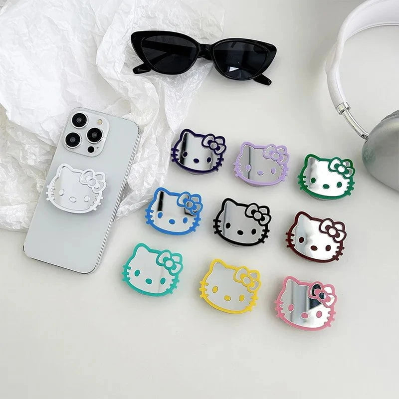 Nic's Electronics Sanrio Hello Kitty Phone Airbag Holder Mirror Colored Retractable Phone Stander Stretchable Desktop Holder Back Sticker Gifts