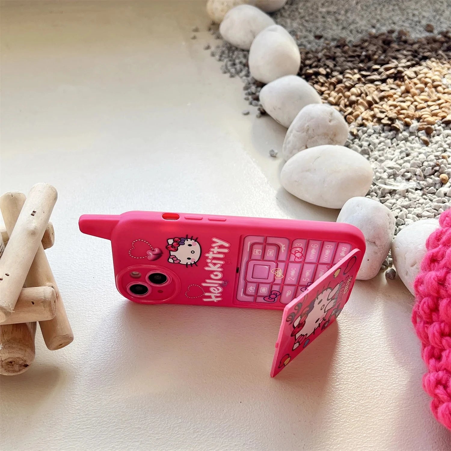 Nic's Electronics Sanrio Hello Kitty Phone Case For iPhone 16 Pro Max Invisible Mirror Stand Shockproof Hard Cover for iphone 11 12 13 14 15promax