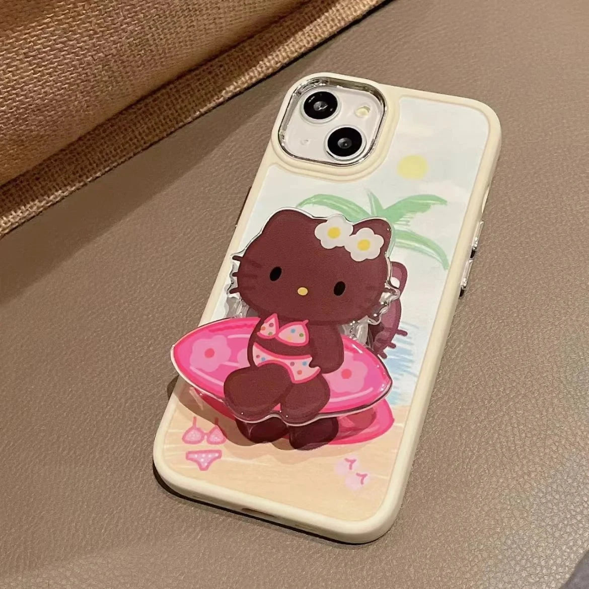 Nic's Electronics Sanrio Mobile Phone Bracket Cute Hello Kitty Kuromi Melody Telescopic Folding Paste Finger Buckle Iphone Accessories Gift