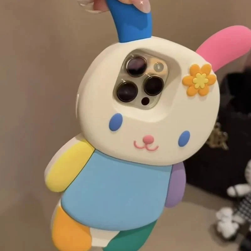 Nic's Electronics Sanrio Usahana Cute Colorful Little Rabbit Suitable for Iphone 16/15/14/13/12 Phone Case 15Pro Max Mobile Phone Protective Case