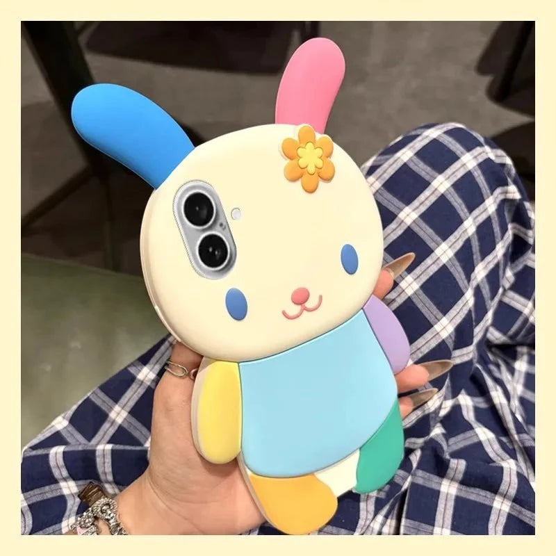 Nic's Electronics Sanrio Usahana Cute Colorful Little Rabbit Suitable for Iphone 16/15/14/13/12 Phone Case 15Pro Max Mobile Phone Protective Case