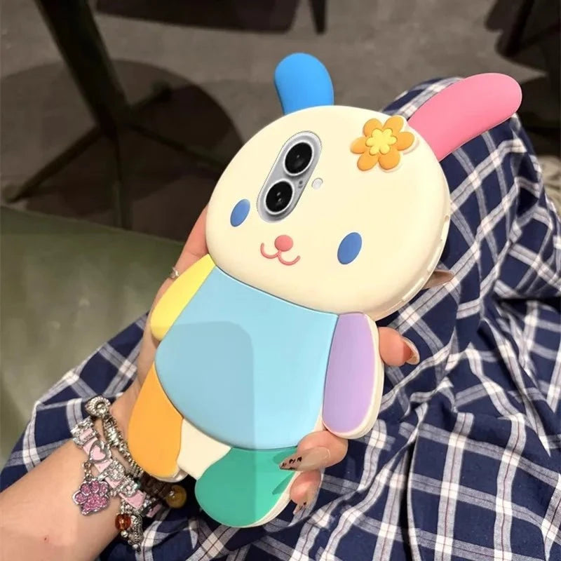 Nic's Electronics Sanrio Usahana Cute Colorful Little Rabbit Suitable for Iphone 16/15/14/13/12 Phone Case 15Pro Max Mobile Phone Protective Case