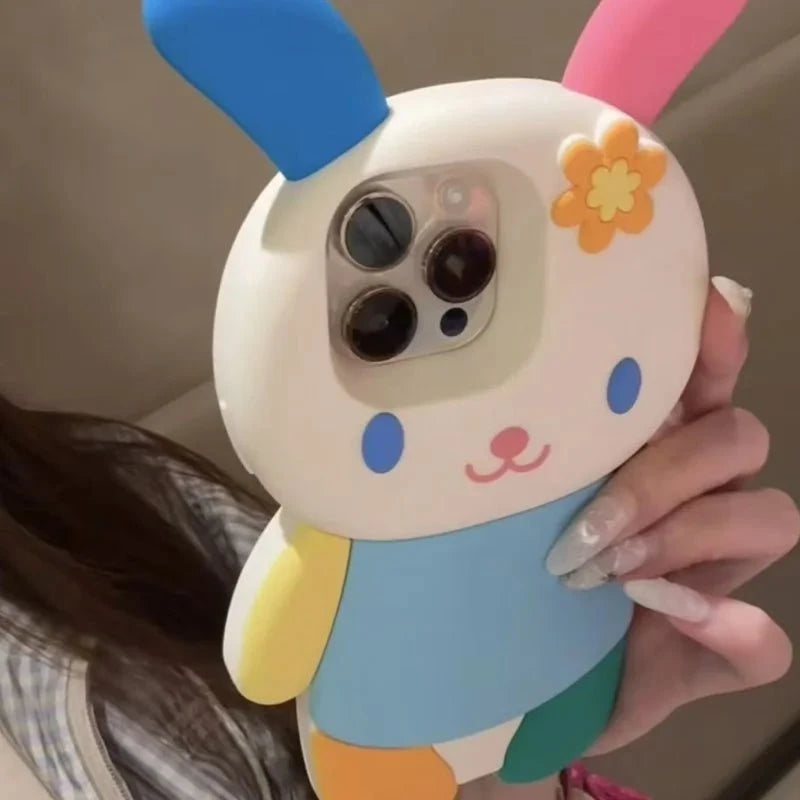 Nic's Electronics Sanrio Usahana Cute Colorful Little Rabbit Suitable for Iphone 16/15/14/13/12 Phone Case 15Pro Max Mobile Phone Protective Case
