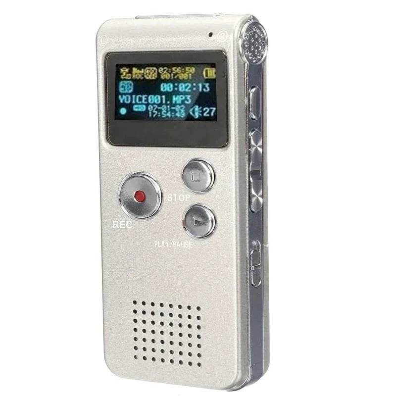Silvery Mini Voice-Activated Digital Recorder with USB - Nic's Electronics
