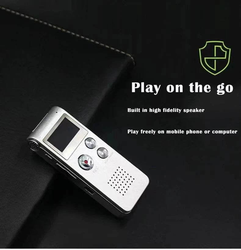 Silvery Mini Voice-Activated Digital Recorder with USB - Nic's Electronics