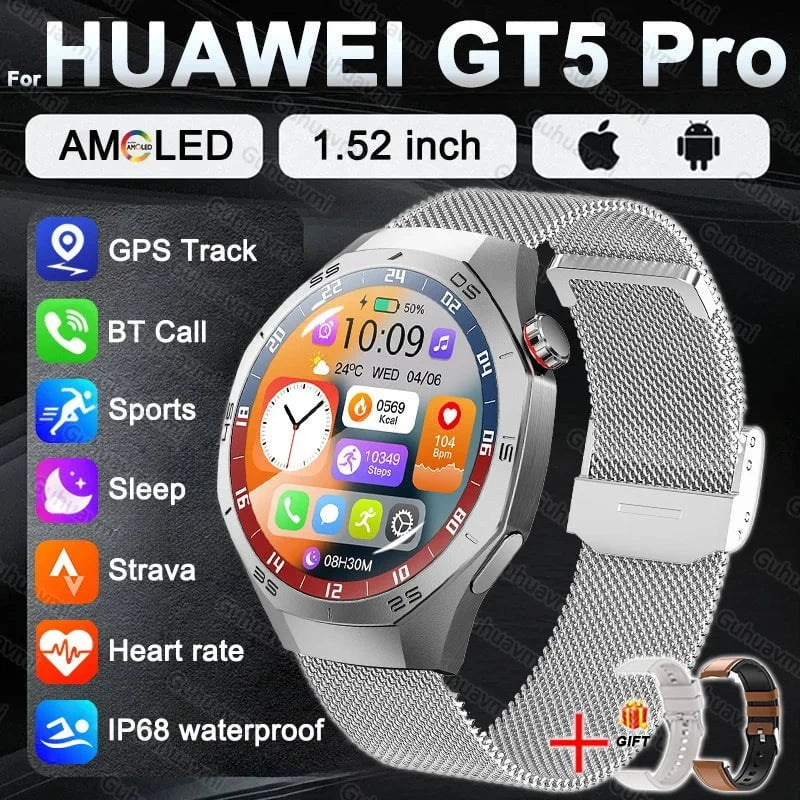 Nic's Electronics Silver Mesh Belt 2A / BUSINESS FASHION Smart Watch 5 Pro with AMOLED Display