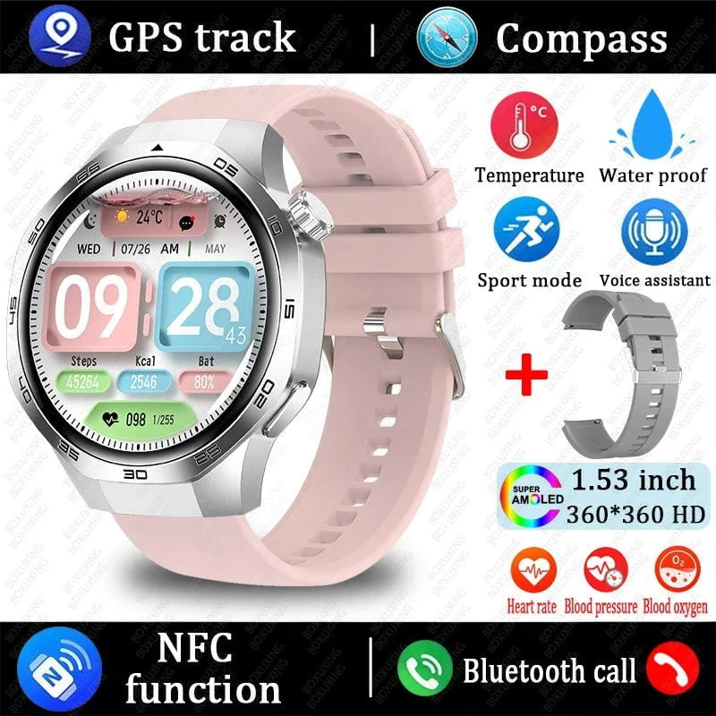 Nic's Electronics Silver pink / Original Watch 5 MAX 2025 New Watch 5 MAX Smart Watch HD AMOLED Screen NFC GPS Tracker Bluetooth Call Waterproof Sports Health Smartwatch Men Women
