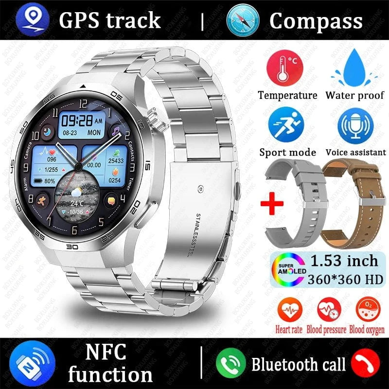 Nic's Electronics Silver steel / Original Watch 5 MAX 2025 New Watch 5 MAX Smart Watch HD AMOLED Screen NFC GPS Tracker Bluetooth Call Waterproof Sports Health Smartwatch Men Women