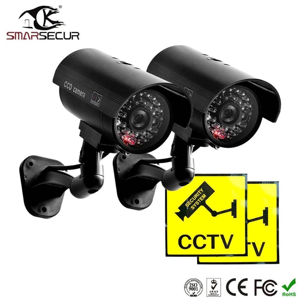 Smarsecur Fake Security Camera with Flashing LED Light - Nic's Electronics