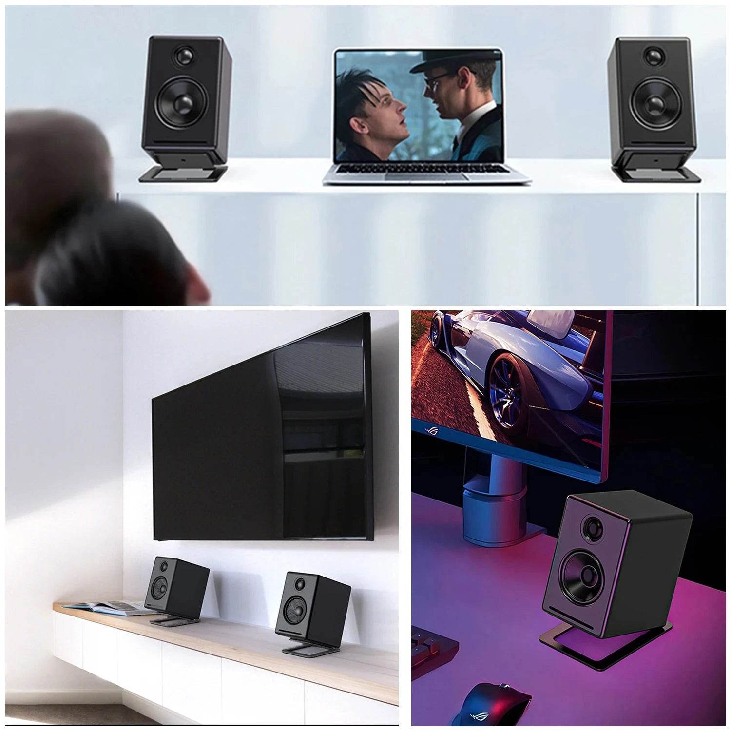 Carbon Steel Speaker Base Stand with Shock Absorption - Nic's Electronics