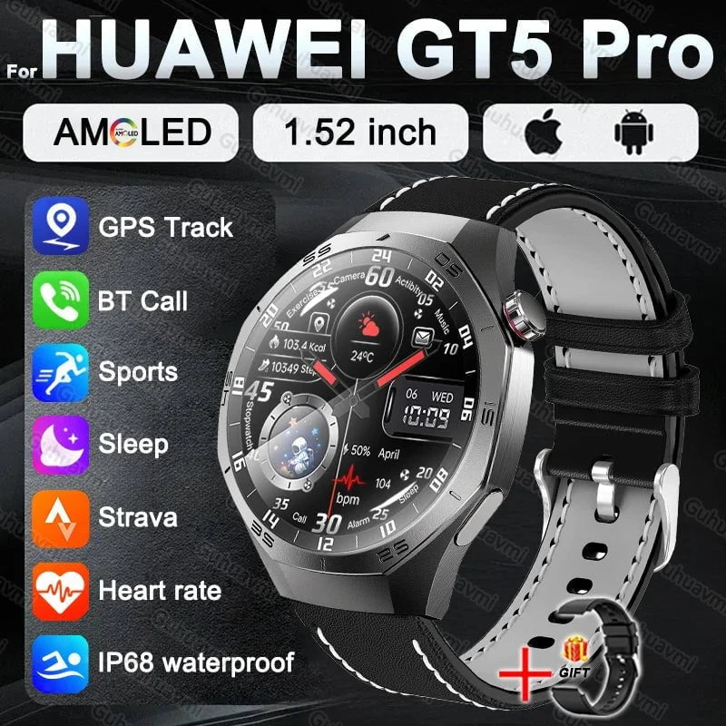 Nic's Electronics Starlight Leather / BUSINESS FASHION Smart Watch 5 Pro with AMOLED Display