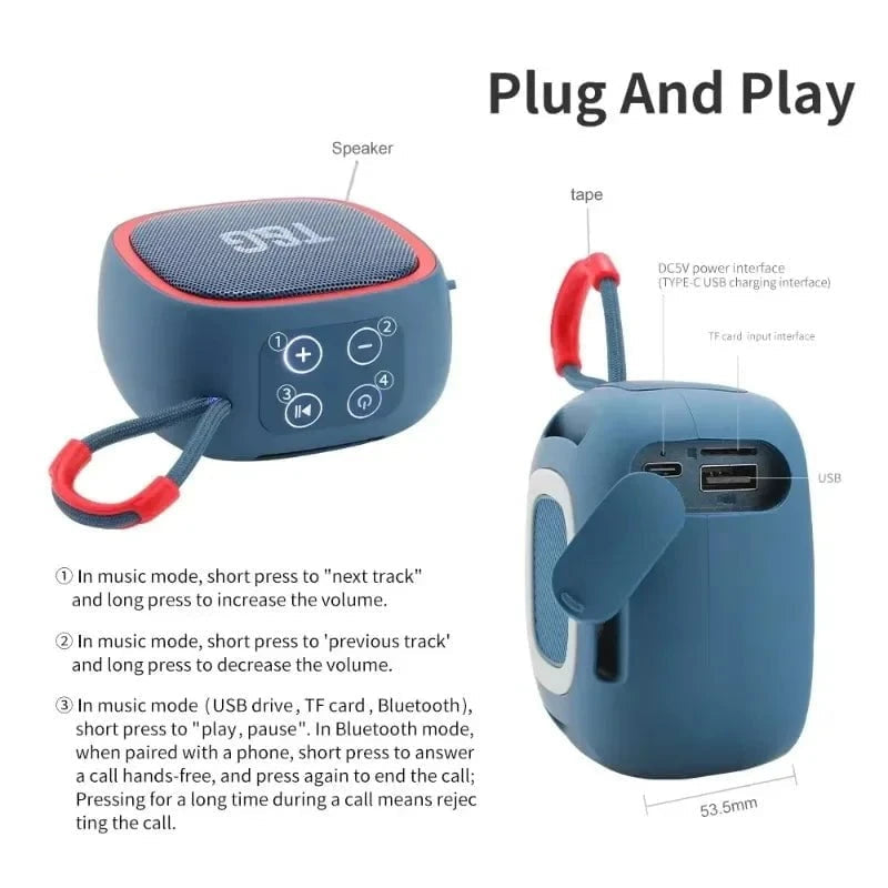 Nic's Electronics T&G TG659 Mini Wireless Powerful Waterproof Bluetooth Speaker TWS Bluetooth 5.3 Sound Box HIFI Loudspeaker Support TF Card Radio