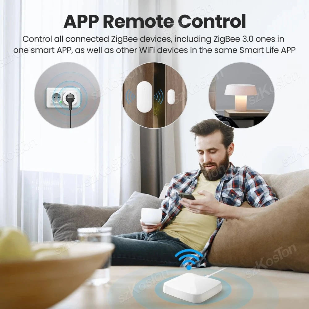Nic's Electronics Tuya Smart Life Multi-mode Gateway Smart Home Automation Hub ZigBee WiFi Bridge Bluetooth Mesh Voice Control for Alexa Google