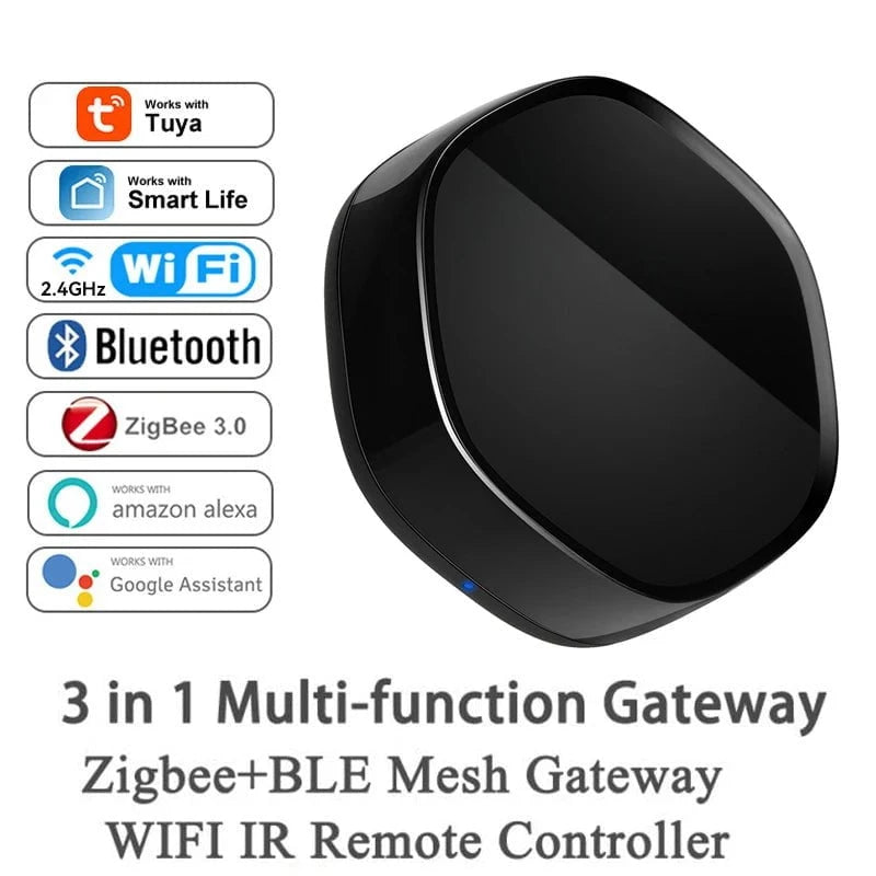 Nic's Electronics Upgraded Version Tuya Smart Life Multi-mode Gateway Smart Home Automation Hub ZigBee WiFi Bridge Bluetooth Mesh Voice Control for Alexa Google