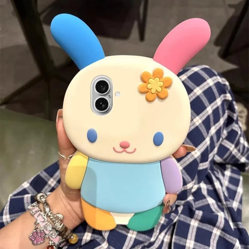Nic's Electronics Usahana / iPhone 12 Sanrio Usahana Cute Colorful Little Rabbit Suitable for Iphone 16/15/14/13/12 Phone Case 15Pro Max Mobile Phone Protective Case