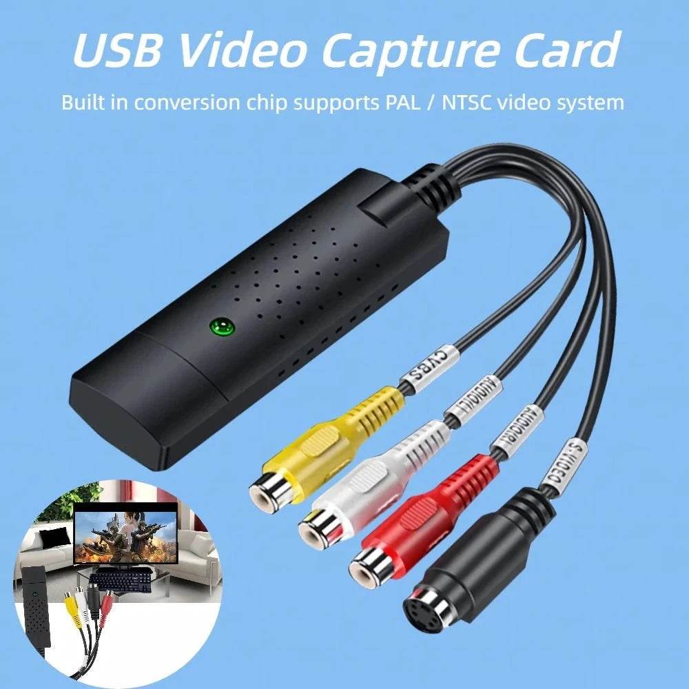 USB 2.0 Video Audio Capture Card for TV DVD VHS DVR Adapter - Nic's Electronics