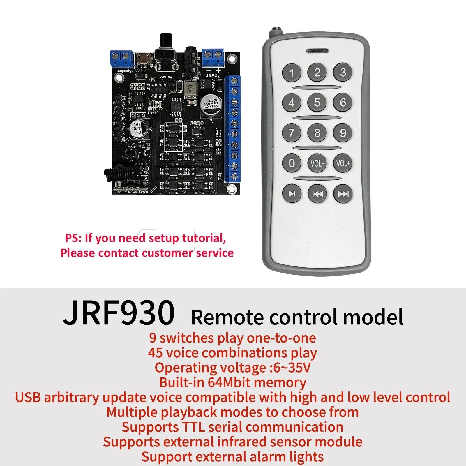 Voice Playback Board with Remote Control - Nic's Electronics