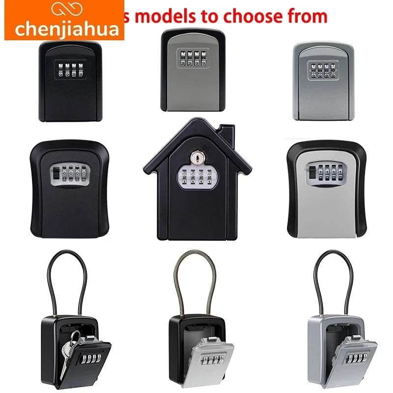 Nic's Electronics Wall Mount Key Storage Secret Box Organizer 4 Digit Combination Password Security Code Lock No Key Home Key Safe Box