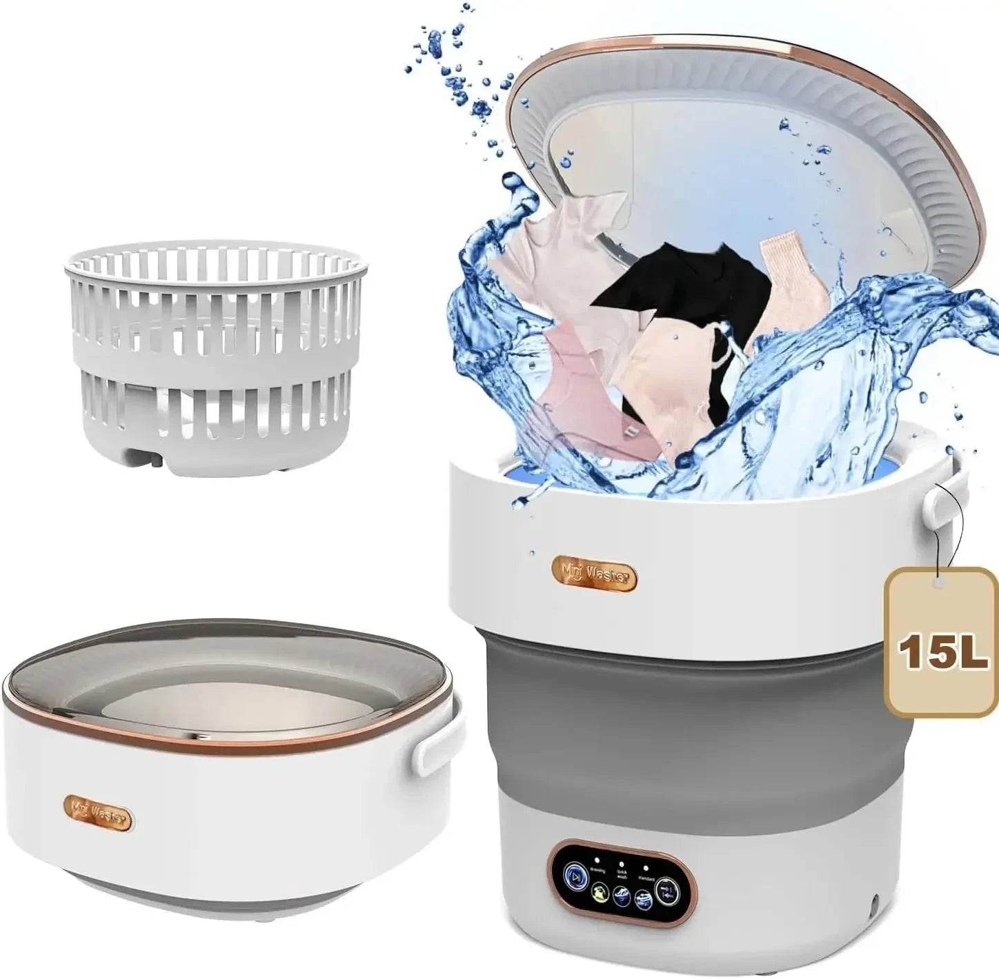 15L Portable Collapsible Washer with Spin Dryer - Nic's Electronics