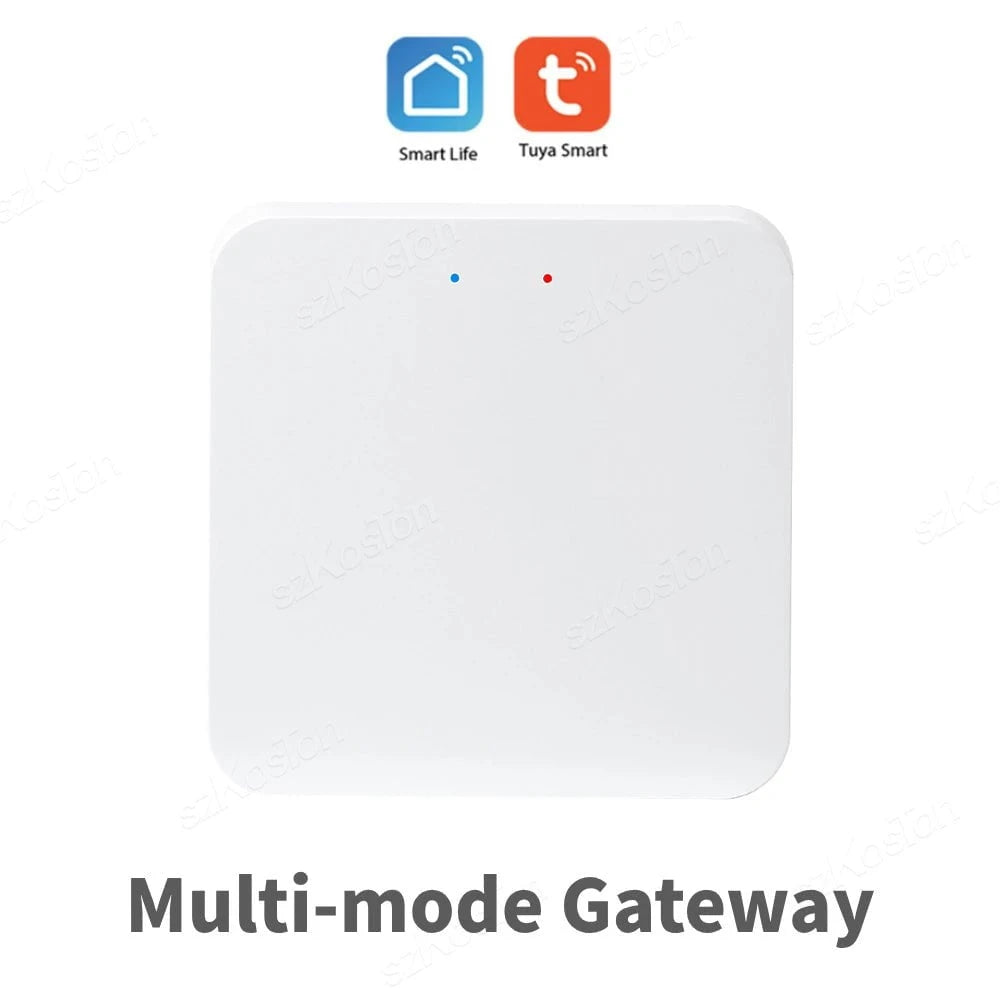 Nic's Electronics White Multi-mode Tuya Smart Life Multi-mode Gateway Smart Home Automation Hub ZigBee WiFi Bridge Bluetooth Mesh Voice Control for Alexa Google