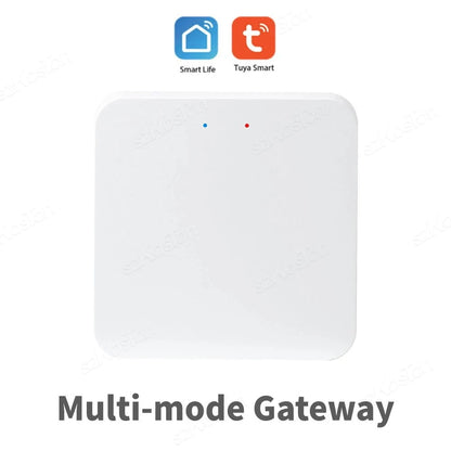 Nic's Electronics White Multi-mode Tuya Smart Life Multi-mode Gateway Smart Home Automation Hub ZigBee WiFi Bridge Bluetooth Mesh Voice Control for Alexa Google