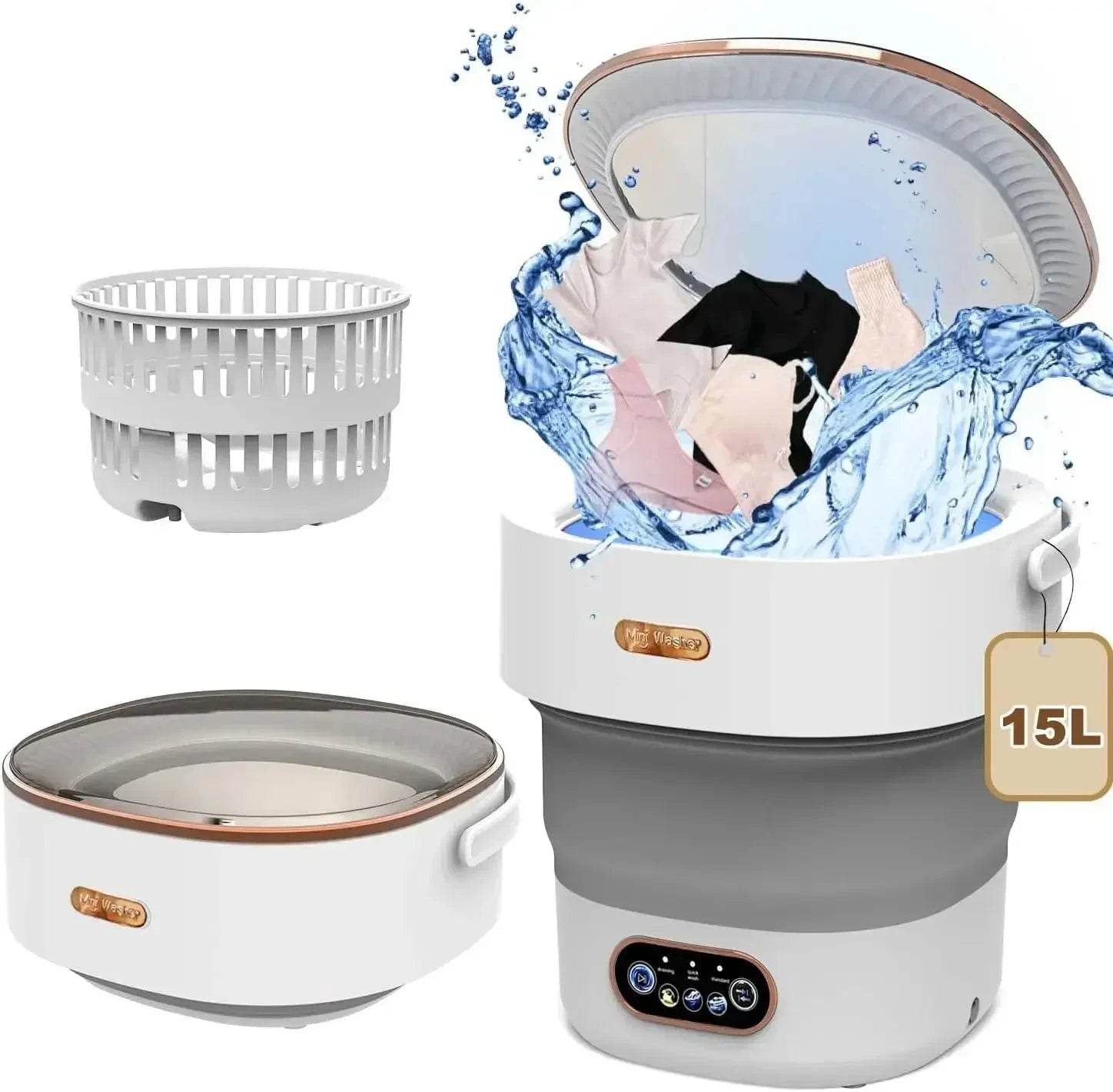 15L Foldable Portable Washing Machine with Spin Dryer - Nic's Electronics
