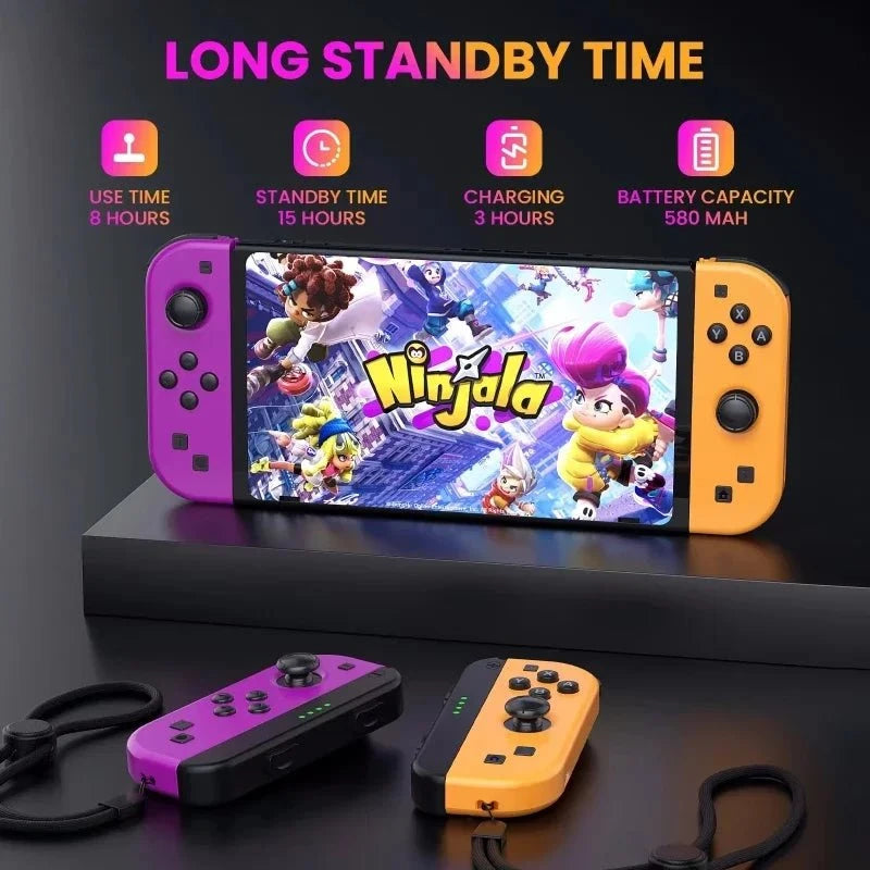 Nic's Electronics Wireless Gamepad For Switch/OLED/IOS/Android/PC Bluetooth Controller Joystick With Trubo Wake UP 6 Axis Gyro Joycon Game Console