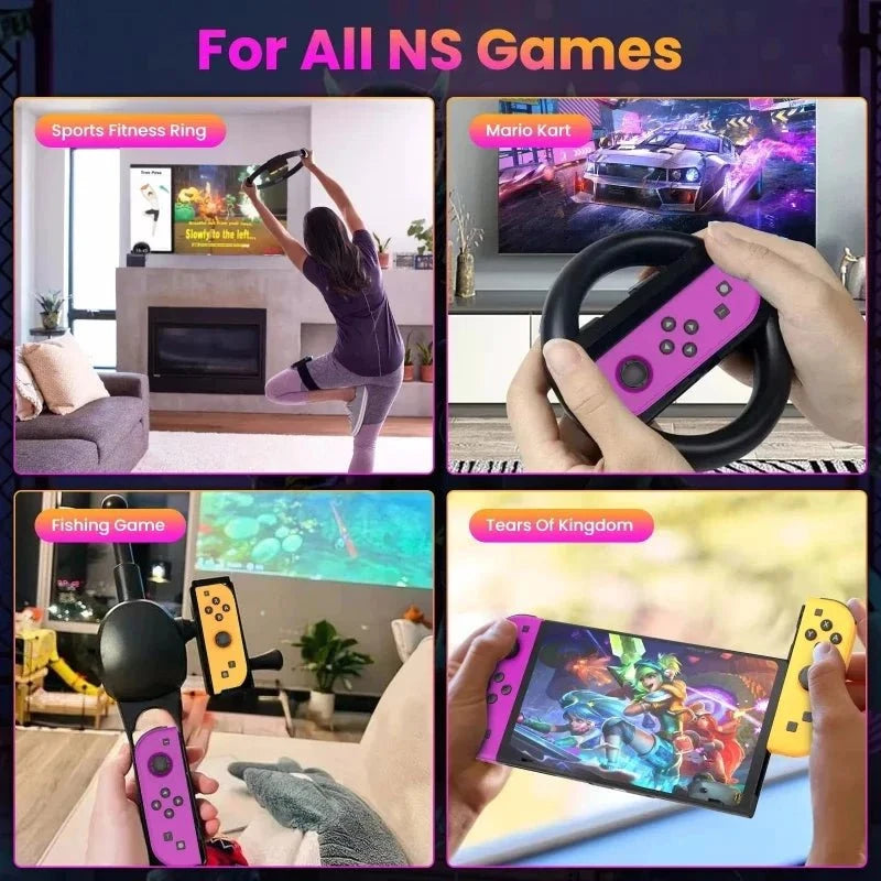 Nic's Electronics Wireless Gamepad For Switch/OLED/IOS/Android/PC Bluetooth Controller Joystick With Trubo Wake UP 6 Axis Gyro Joycon Game Console