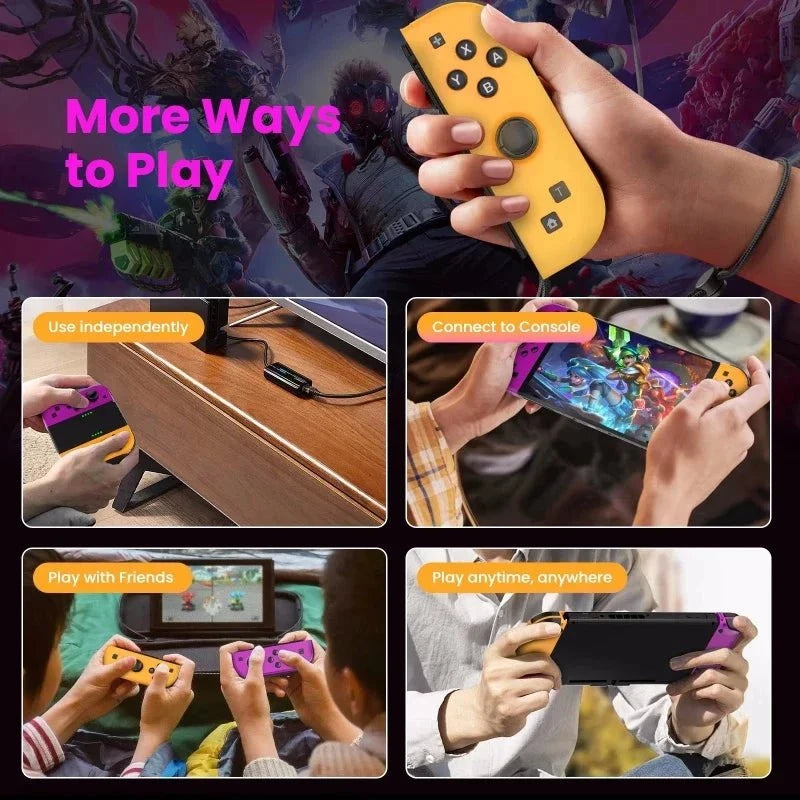 Nic's Electronics Wireless Gamepad For Switch/OLED/IOS/Android/PC Bluetooth Controller Joystick With Trubo Wake UP 6 Axis Gyro Joycon Game Console