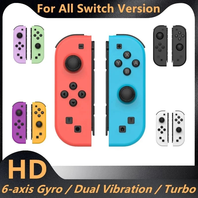 Nic's Electronics Wireless Gamepad For Switch/OLED/IOS/Android/PC Bluetooth Controller Joystick With Trubo Wake UP 6 Axis Gyro Joycon Game Console