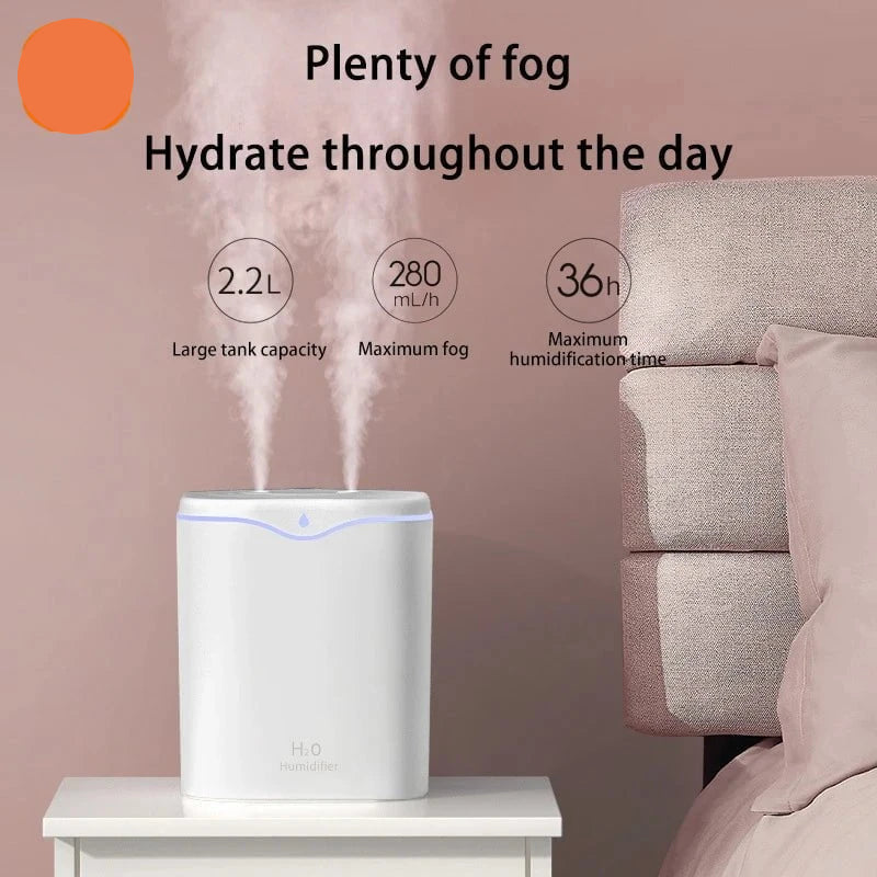 Nic's Electronics Xiaomi USB Air Humidifier Double Spray Port Essential Oil Aromatherapy Humificador Cool Mist Maker Fogger Purify For Car Home