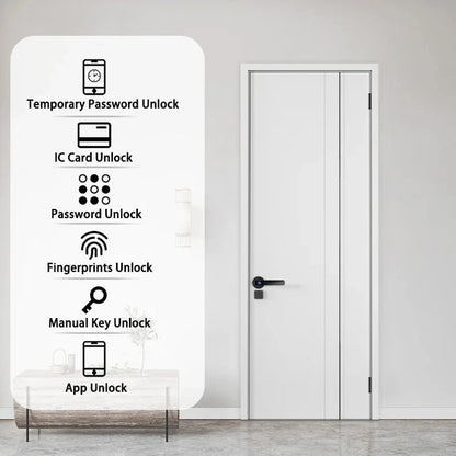 Nic's Electronics XSDTS M5 Tuya BLE Fingerprint Door Lock Digital Electronic Lock with Password/Key/IC Card/ Smartlife/ Tuya APP Unlock