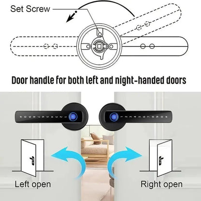 Nic's Electronics XSDTS M5 Tuya BLE Fingerprint Door Lock Digital Electronic Lock with Password/Key/IC Card/ Smartlife/ Tuya APP Unlock